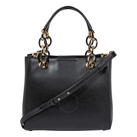 michael michael kors cynthia small satchel black|Cynthia Small Leather Satchel .